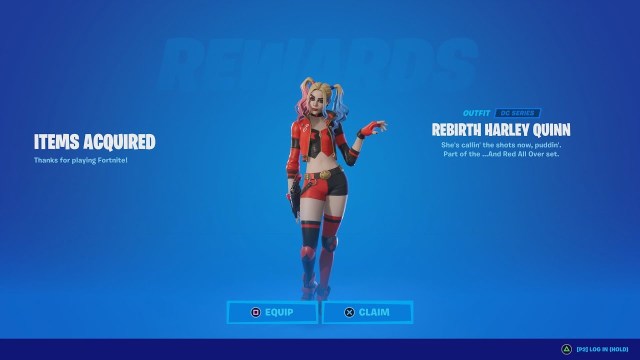 Rebirth Harley Quinn skin in Fortnite