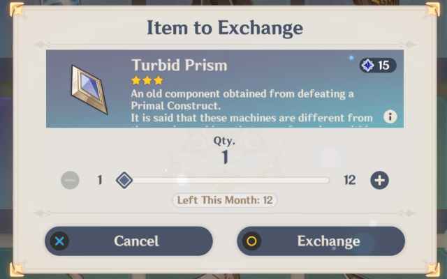 Genshin Impact Paimon Bargain Turbid Prism