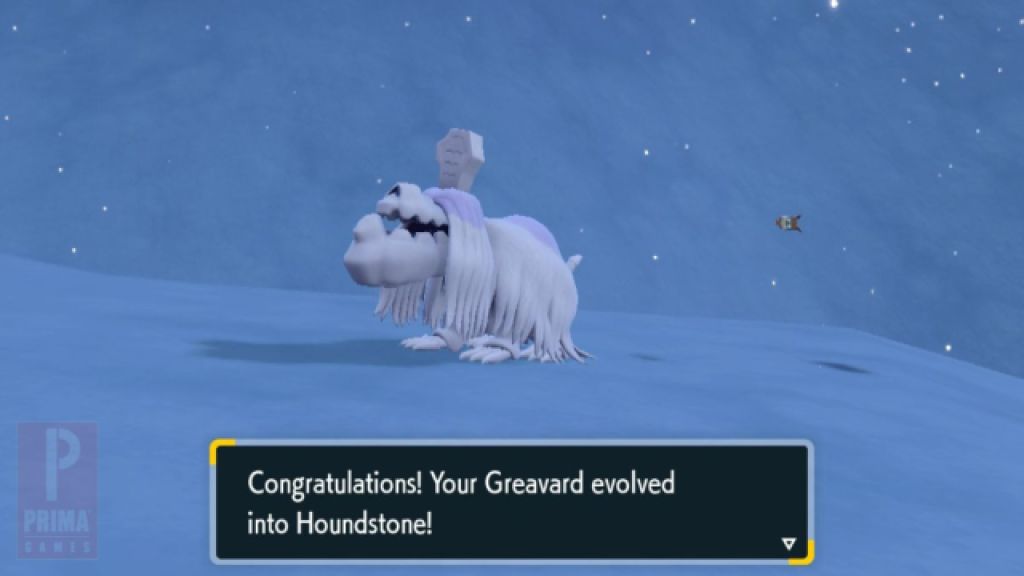 Evolving Greavard into Houndstone in Pokemon Scarlet & Violet