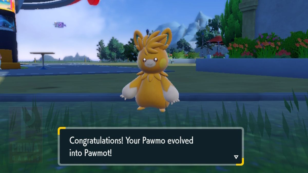 Evolving Pawmo into Pawmot in Pokemon Scarlet and Violet