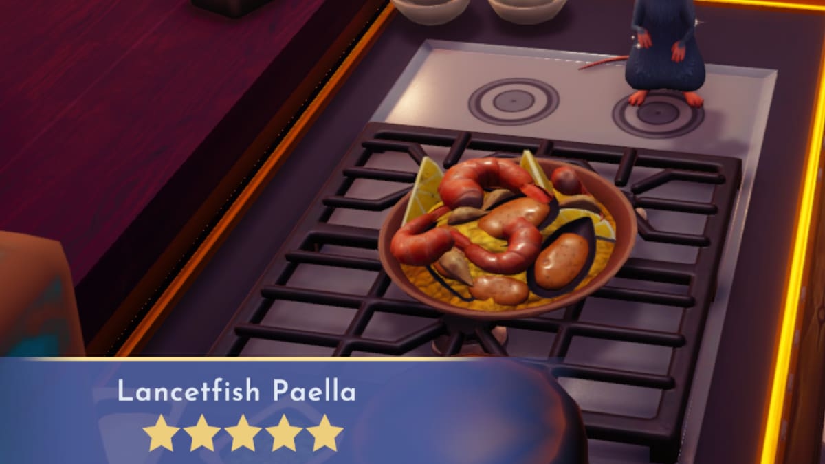 Disney Dreamlight Valley Lancetfish Paella Recipe