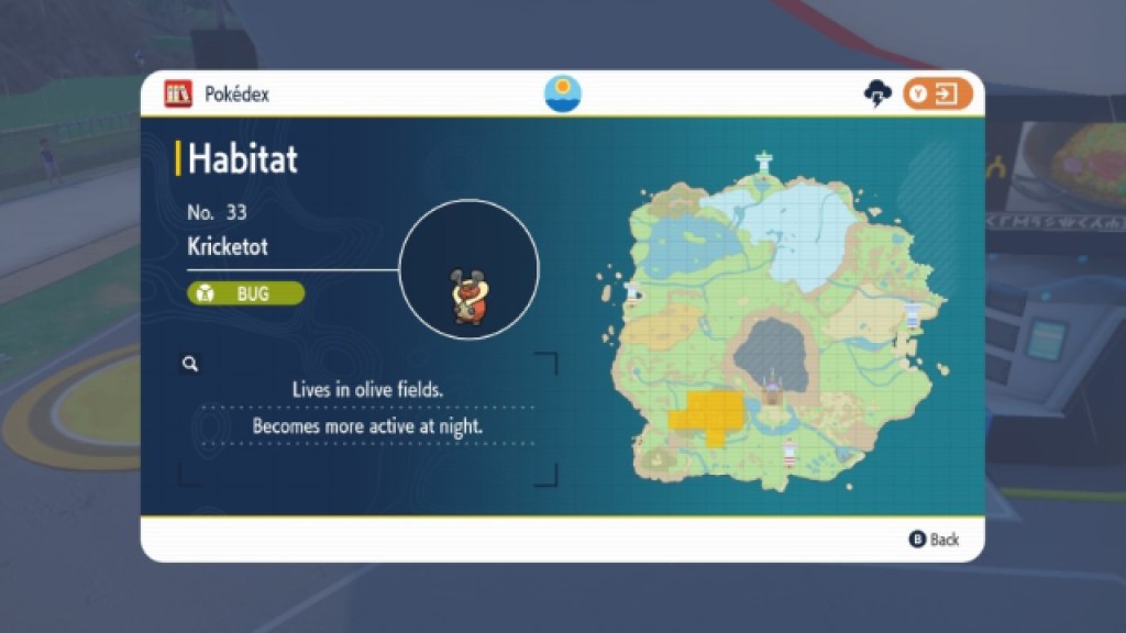 Kricketot Habitat in Pokemon Scarlet and Violet