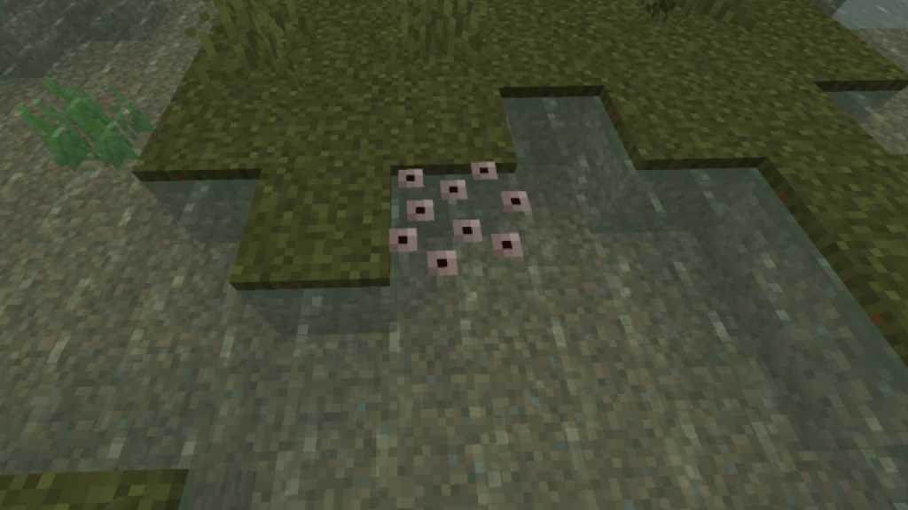 Frog Breeding Frogspawn in Minecraft