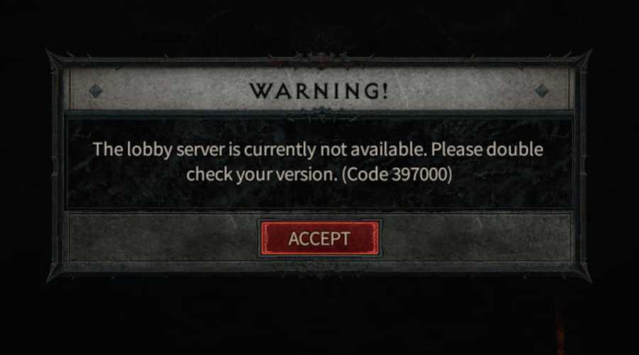 Diablo 4 Error Code 397000 after Queue