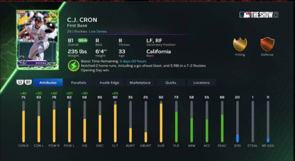 MLB The Show 23 | C.J. Cron | SC