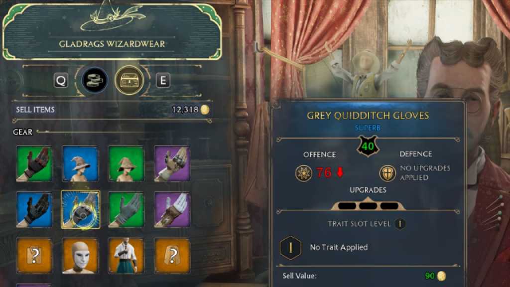 Selling Old Gear in Hogwarts Legacy