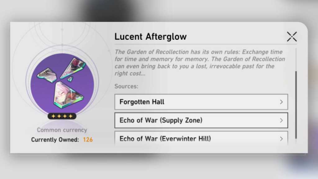 Lucent Afterglow Description in Honkai Star Rail