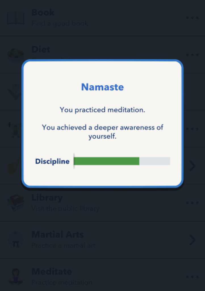 Meditation Discipline BitLife