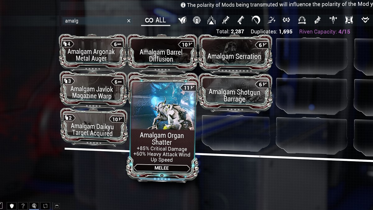 Warframe Amalgam Organ Shatter