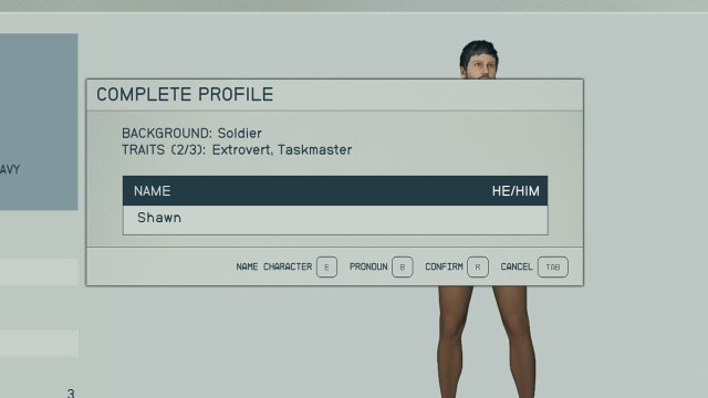Starfield Pronoun Selection