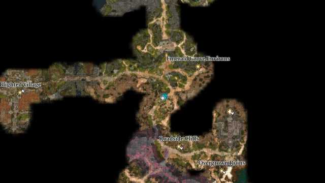 Baldur's Gate 3 Roadside Cliff Shovel Map