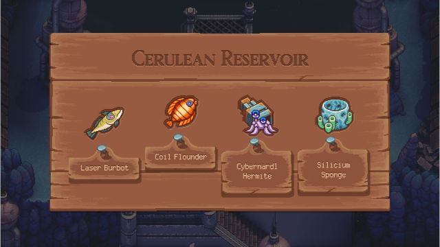 Screenshot of the Cerulean Reservoir fish in Sea of Stars.