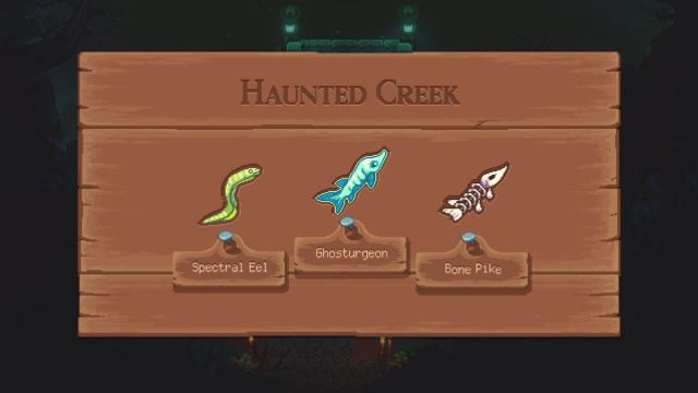 Screenshot of the Haunted Creek fish in Sea of Stars.