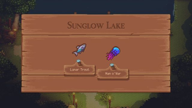 Screenshot of the Sunglow Lake fish in Sea of Stars.