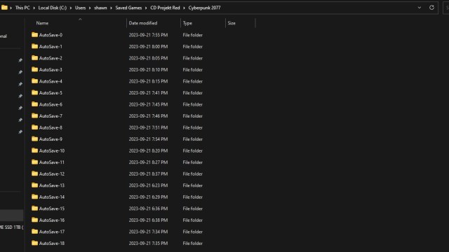Cyberpunk 2077 Save Folder Location