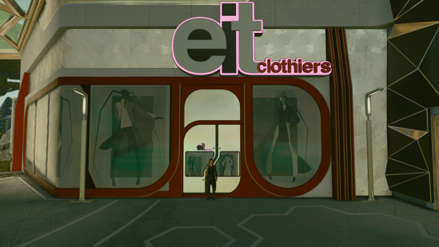 Starfield screenshot of EIT Clothiers building