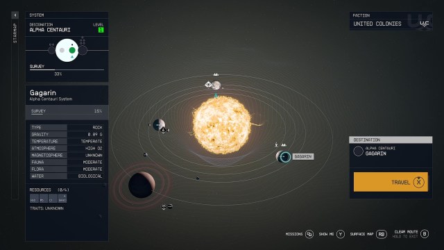 A screenshot a Solar System in Starfield.