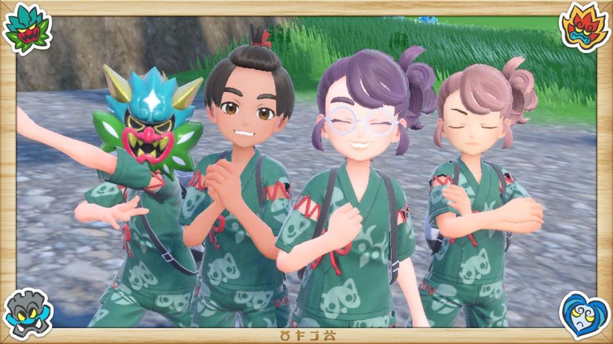 Screenshot of Ogre Oustin' team in Pokemon Scarlet and Violet The Teal Mask DLC.