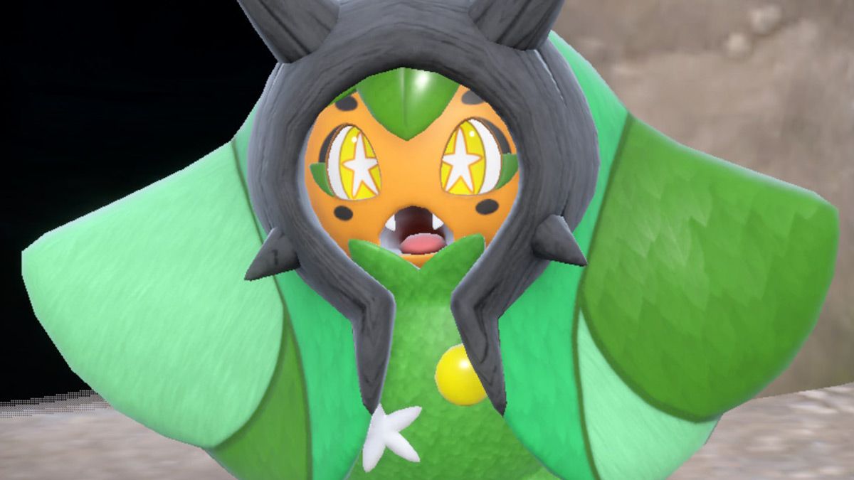 Screenshot of Ogerpon in Pokemon Scarlet and Violet The Teal Mask.