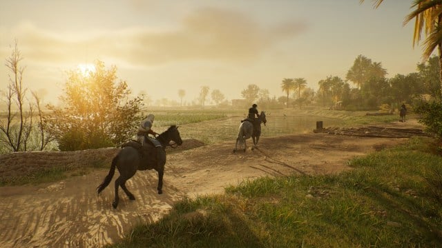 Basim riding horses with Ali in Assassin's Creed Mirage