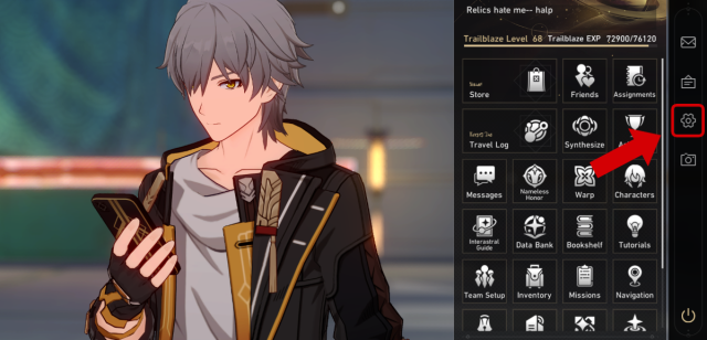 Honkai: Star Rail Settings Menu