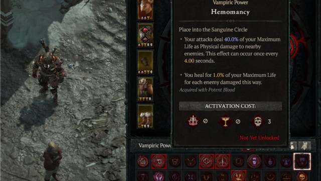 Diablo 4 Hemomancy Vampiric Power