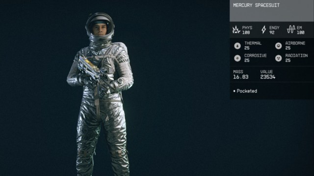 Starfield Mercury Spacesuit Stats