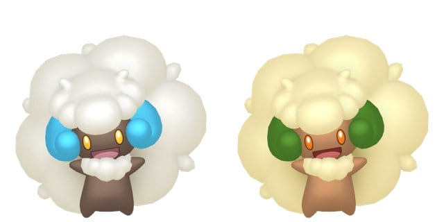 Official images of shiny and regular Whimsicott.