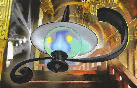 An official Pokémon TCG illustration of Lampent.