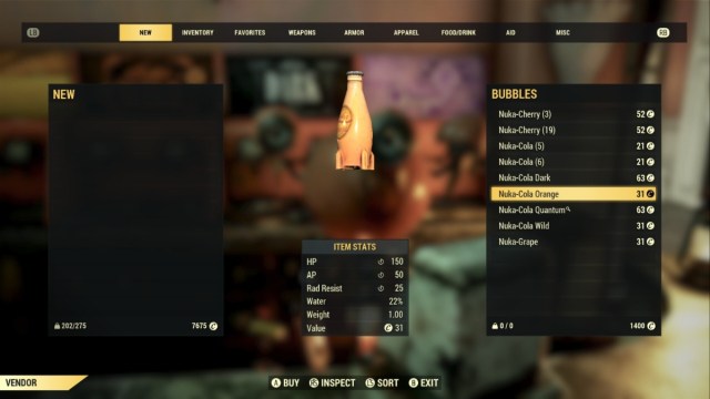 Fallout 76 Nuka Cola Orange