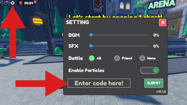 How to redeem codes in Chest Hero Simulator