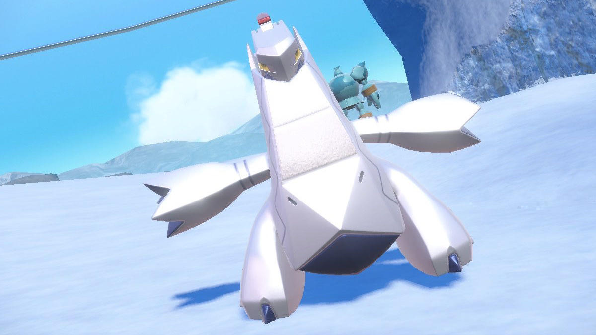 Pokemon Scarlet and Violet screenshot of Duraludon in the Polar Biome in the Indigo Disk.