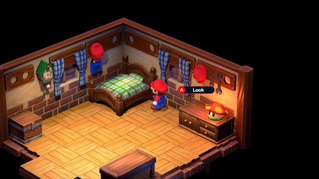 A Super Mario RPG screenshot of the hidden flag in Mario's home.