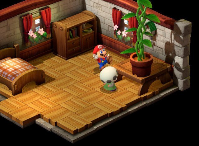 A Super Mario RPG screenshot of a beanstalk growing.