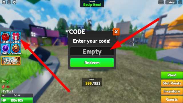 How to redeem codes in Zombie Hunters