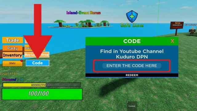 How to redeem codes in Rock Fruit