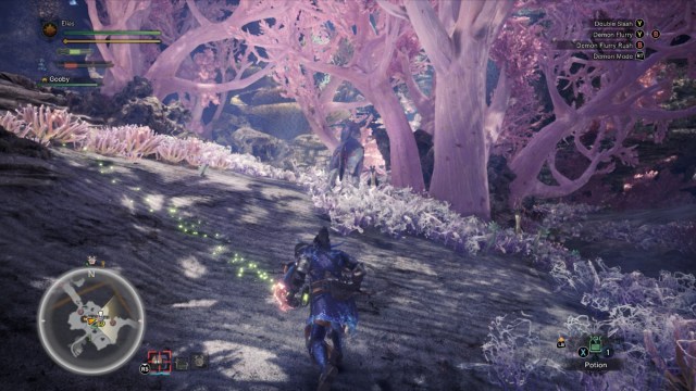 A Tzitzi-Ya-Ku limping away from the player in Monster Hunter: World