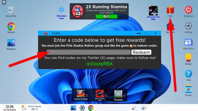 How to redeem codes in Streamer Life