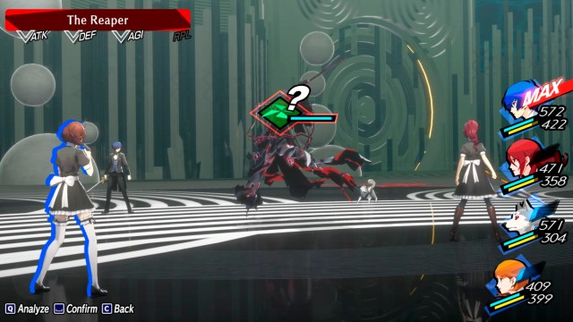 Persona 3 Reload screenshot of the party battling the reaper