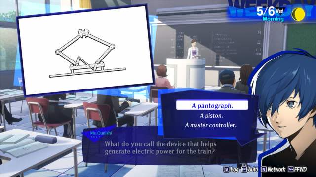 Persona 3 Reload pantograph train device