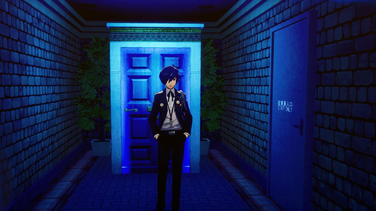 Screenshot of the Velvet Room door at Paulownia Mall in Persona 3 Reload.