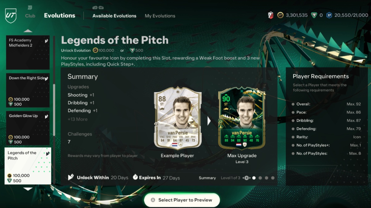 EA FC 24 Legends of the Pitch evolution