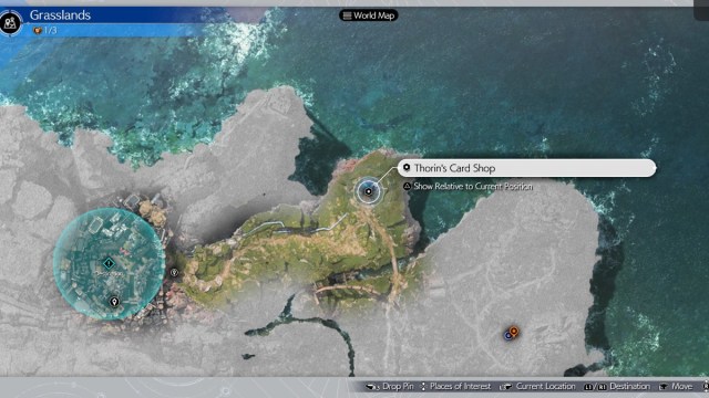 Thorin's Card Shop Map in Final Fantasy 7 Rebirth