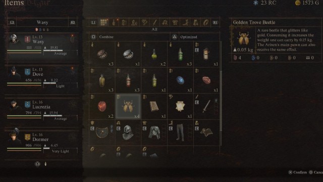 Golden Trove Beetles in Dragon's Dogma 2.