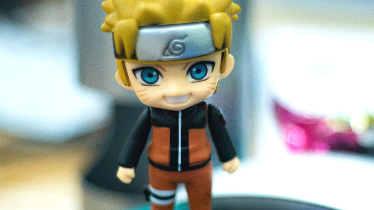 A photograph of a Naruto chibi action figure.