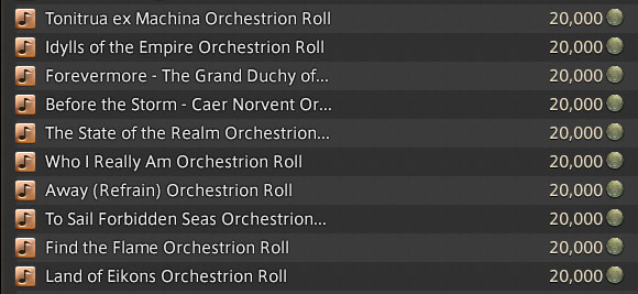 FFXIV FFXVI Collab Orchestron Rolls