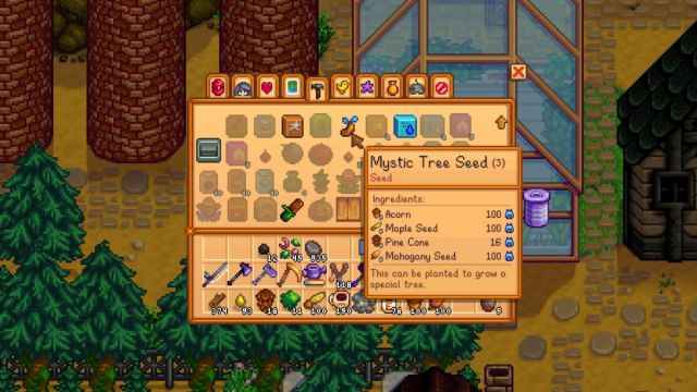 Stardew Valley Mystic Tree Seed Recipe