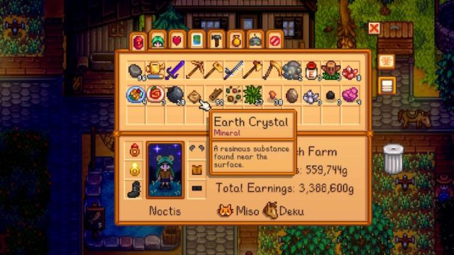 Stardew Valley Menu Earth Crystal