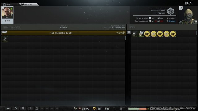 Escape From Tarkov Arena Transfer to EFT Page