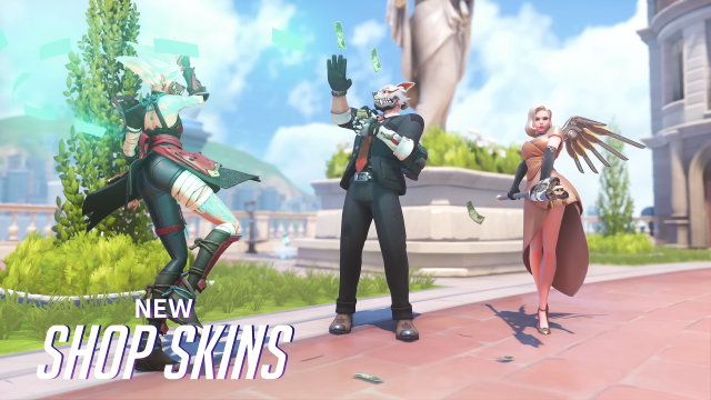 Kiriko, Hanzo, and Mercy Season 12 Shop Skins